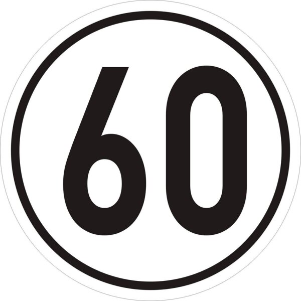 IWH Panneau de limite de vitesse, 25 km/h, autoadhésif