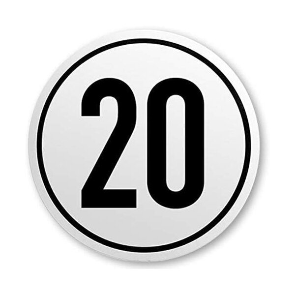 IWH Panneau de limite de vitesse, 25 km/h, autoadhésif