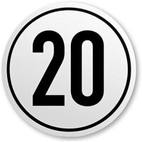 IWH Panneau de limite de vitesse, 25 km/h, autoadhésif