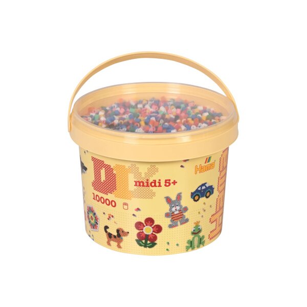 HAMA B&uuml;gelperlen Eimer Midi G101180-00 10000 Perlen, Volltonmix