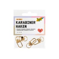 FOLIA Karabinerhaken M 1.2x3.3cm 78301 gold 4 Stück