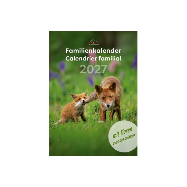CALENDARIA Calendrier familial 2027 9783036205861 avec des animaux ML 21x27.9cm