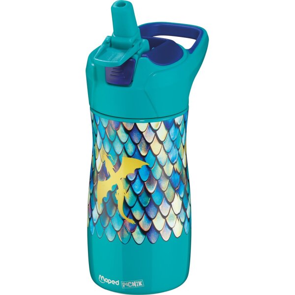 Maped PICNIK Trinkflasche DRAGON, 0,43 l, gr&uuml;n blau