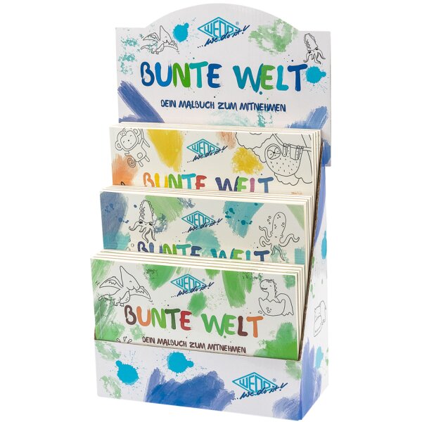 WEDO Malbuch BUNTE WELT, inkl. Farben &amp; Pinsel, 12er Display