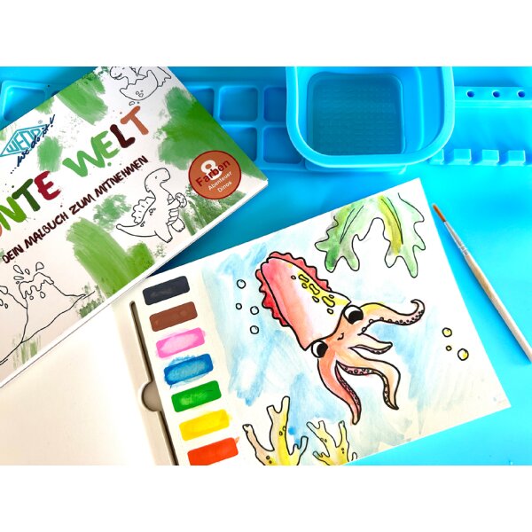 WEDO Malbuch BUNTE WELT, inkl. Farben &amp; Pinsel, 12er Display