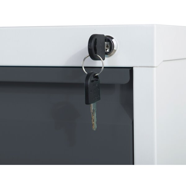phoenix Aktenschrank FC1004GGK, 4 Schubladen, hellgrau