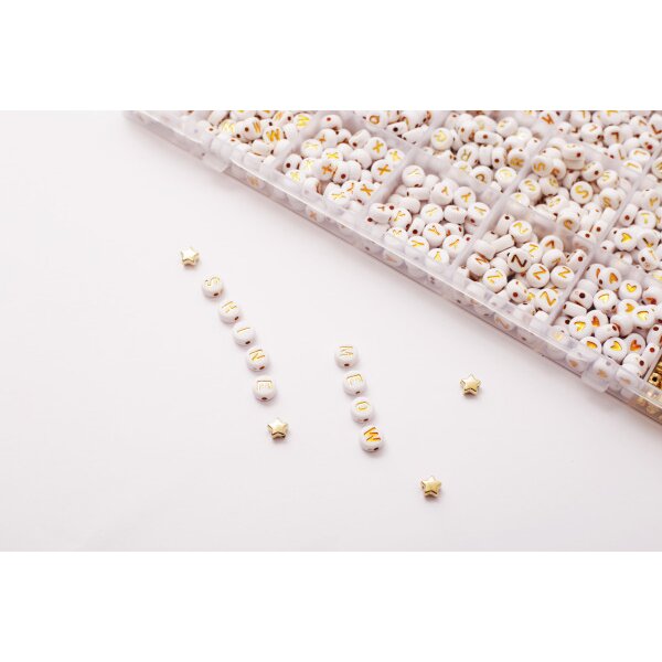 GRAINE CREATIVE Buchstaben-Perlen GC-736124 Golden Touch 1500 Stück