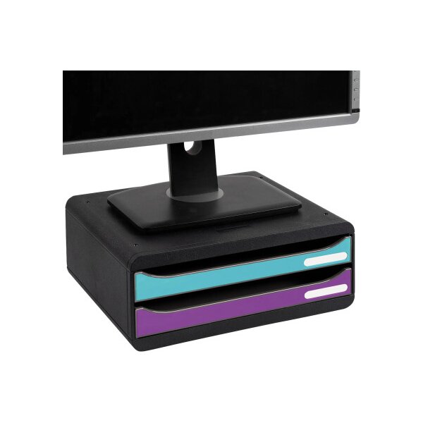 EXACOMPTA Schubladenbox Titan A4+ 316101D violett/t&uuml;rkis 2 Schubl.
