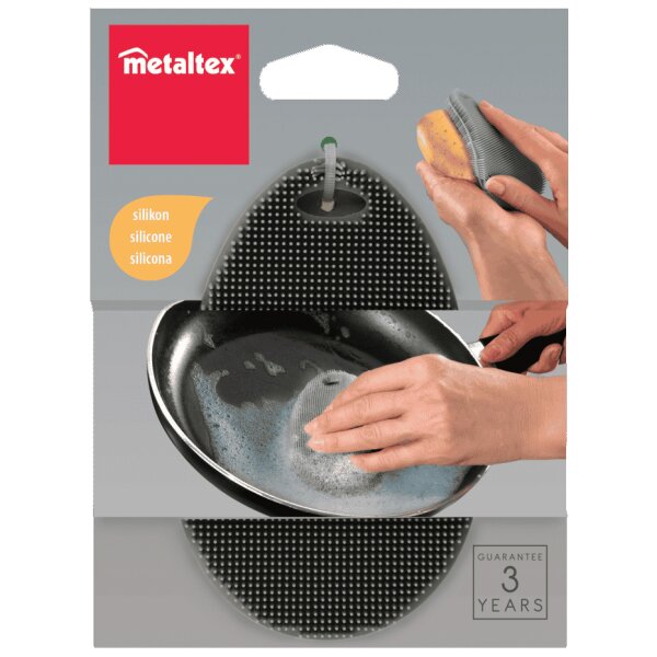 metaltex Éponge en silicone, ovale, gris