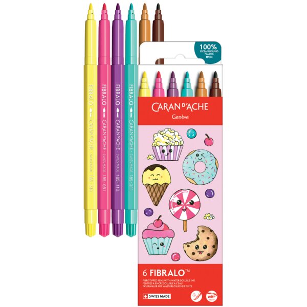 CARAN DACHE Fasermaler FIBRALO KAWAII Candy, 6er Set