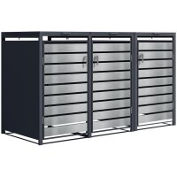 phoenix Mülltonnenbox GB3320AWK, Holzoptik, 3-türig