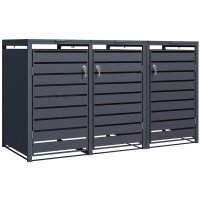 phoenix Mülltonnenbox GB3320AWK, Holzoptik, 3-türig