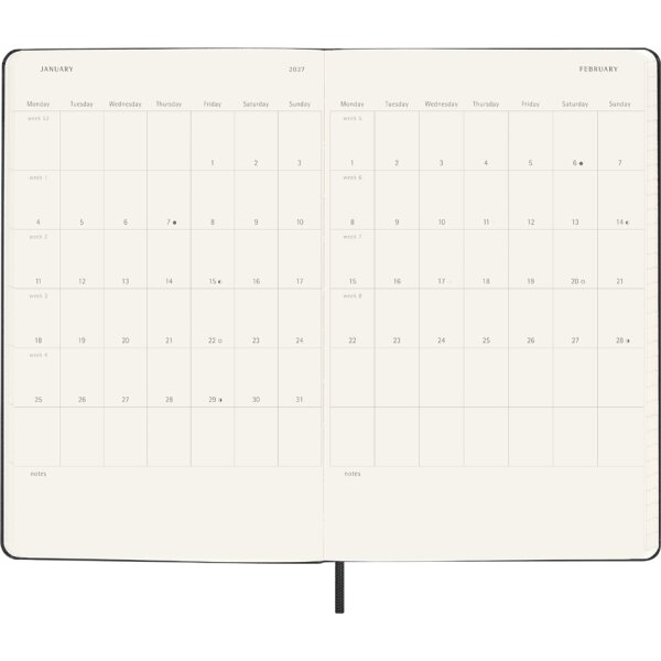 MOLESKINE Agenda 2026/2027, 18 mois, XL, noir