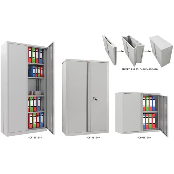 phoenix Aktenschrank SCF1891GGK, faltbar, hellgrau