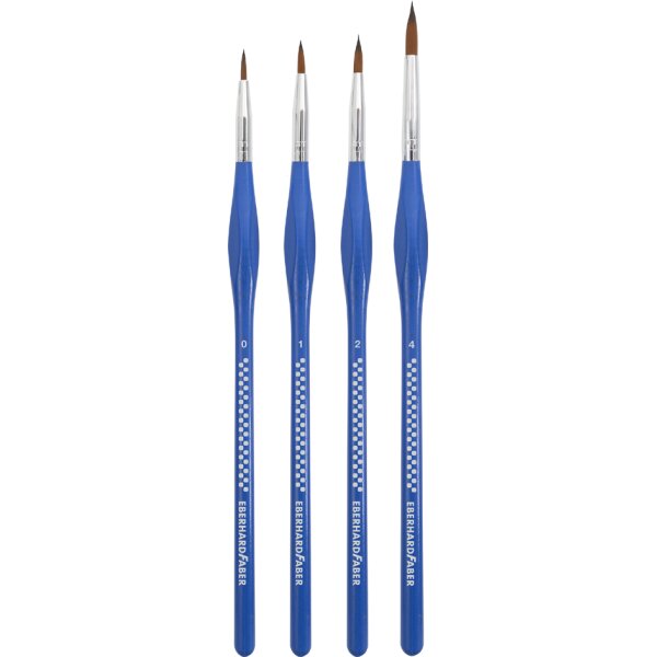 EBERHARD FABER Set de pinceaux synth&eacute;tiques WINNER, 4 pi&egrave;ces