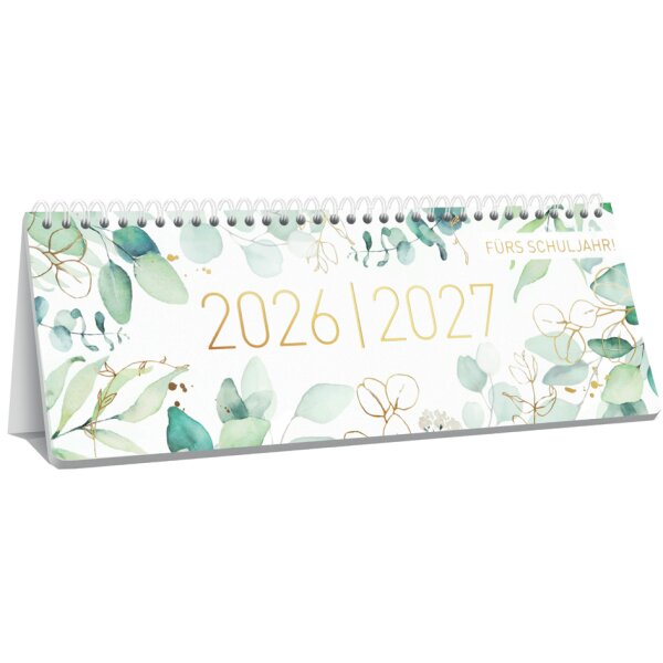 H&auml;fft Schuljahres-Tischkalender Blattgold, 2026/2027