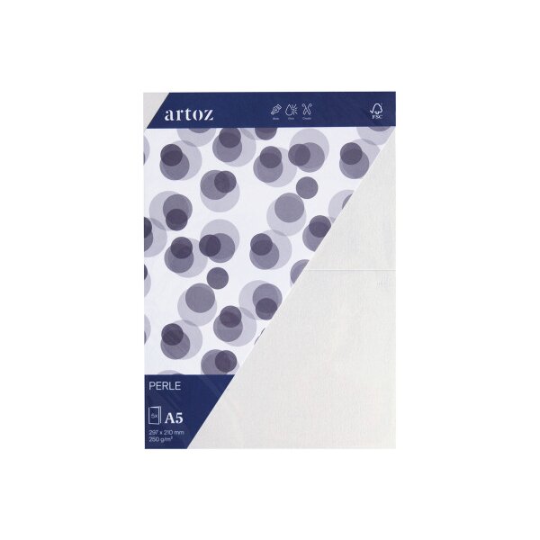 ARTOZ Karten Perle A5 118392262 290g, weiss 5 Blatt