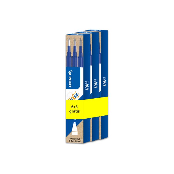 PILOT Mines p. roller FriXion 0.7mm 150.020.94 bleu, 3 pour 2 9 pi&egrave;ces
