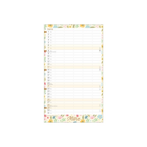 HEYE Familienplaner 2027 23697+27 Flower Time 21x45cm