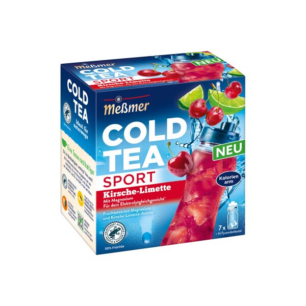 MESSMER Cold Tea Sport Kirsche Limette 10870700 Beutel 2.75g, 14 Stk.