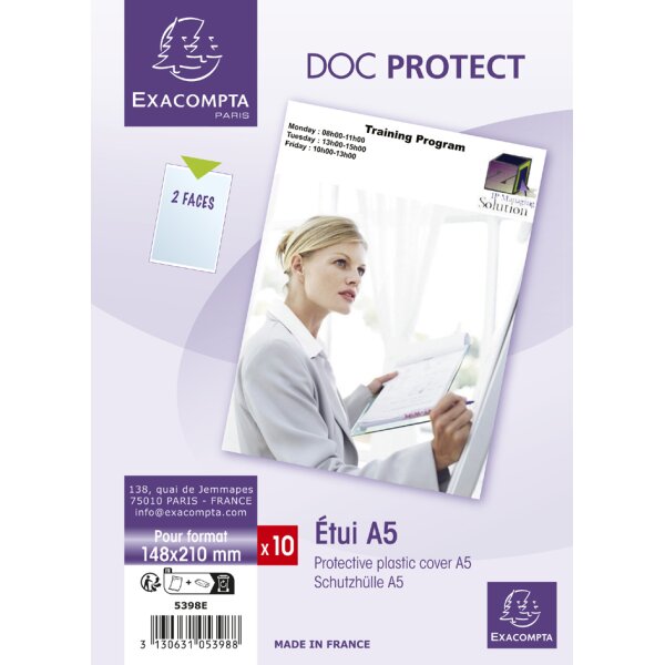 EXACOMPTA Schutzh&uuml;lle Doc Protect, DIN A5, PVC