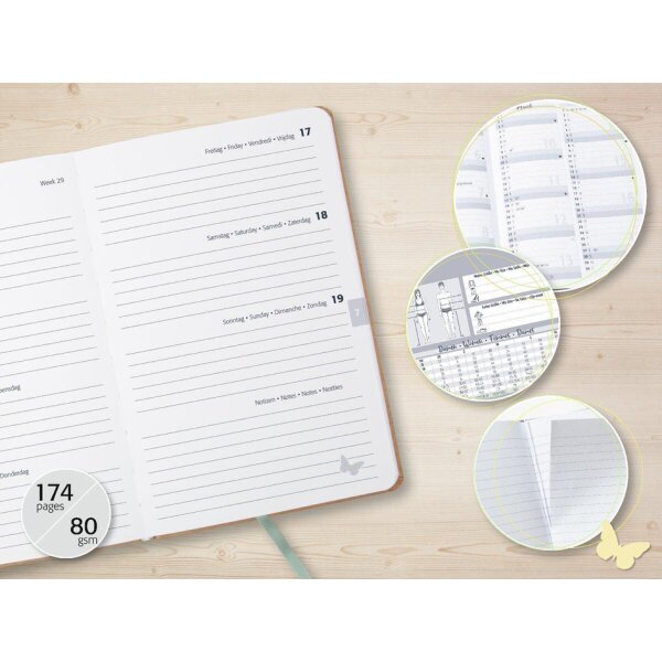 sigel Buchkalender Jolie Pure 2027 "Blue Floral Serenity"