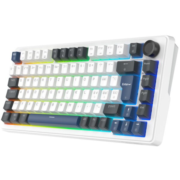DELTACO Mech. Keyboard Gasket DK480 GAM-205-W-CH PBT keycaps,Hot-swap,WH. CH