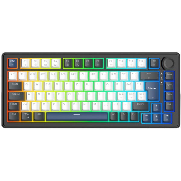 DELTACO Mech. Keyboard Gasket DK480 GAM-205-CH PBT keycaps,Hot-swap,Bl. CH