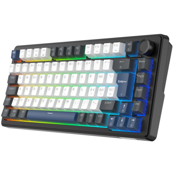 DELTACO Mech. Keyboard Gasket DK480 GAM-205-CH PBT keycaps,Hot-swap,Bl. CH
