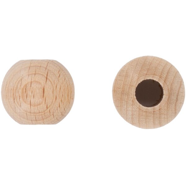 GLOREX Grossloch Holzkugel 20mm 61657301 natur 12 St&uuml;ck