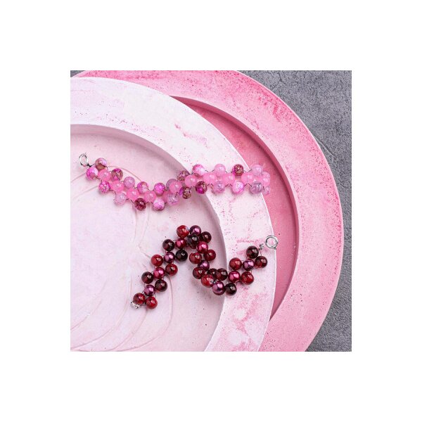 GLOREX Glasperlen Schmuckset 61630341 rot /pink assortiert