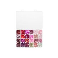 GLOREX Glasperlen Schmuckset 61630341 rot /pink assortiert
