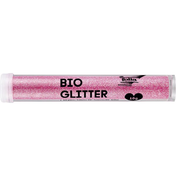 folia BIO Glitter, R&ouml;hrchen, 10 g, irisierend pink