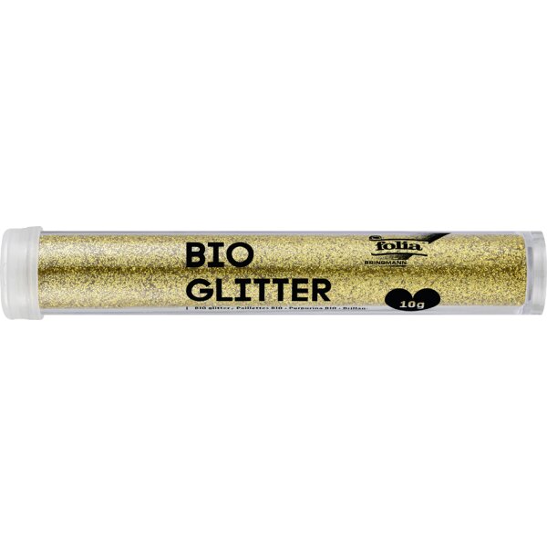 folia BIO Glitter, R&ouml;hrchen, 10 g, gold