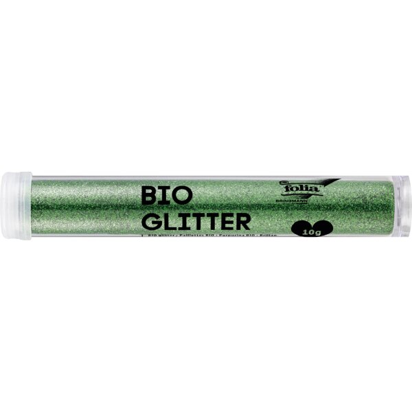 folia BIO Glitter, R&ouml;hrchen, 10 g, gr&uuml;n