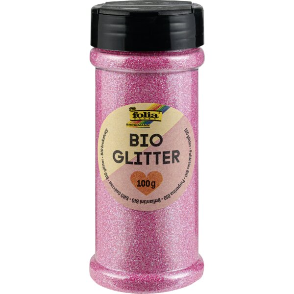 folia Paillettes Bio Glitter, 100 g, pink iris&eacute;