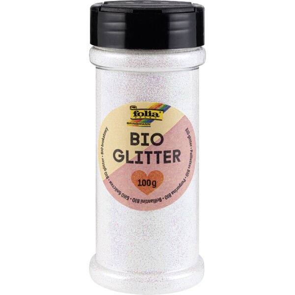 folia BIO Glitter, 100 g, irsisierend weiss