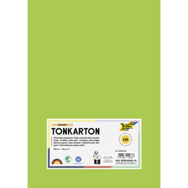 folia Tonkarton, DIN A4, 180 g qm, zitronengelb
