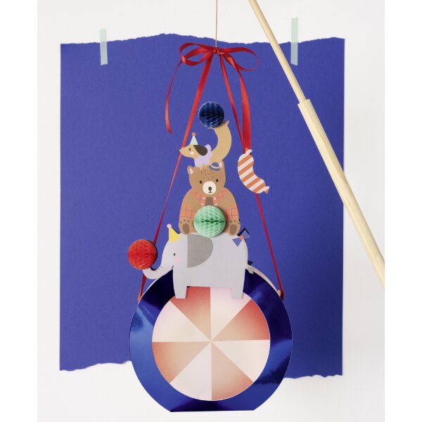 folia DIY Laternen-Bastelset circus, metallic-blau