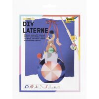 folia DIY Laternen-Bastelset circus, metallic-blau