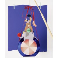 folia DIY Laternen-Bastelset circus, metallic-blau