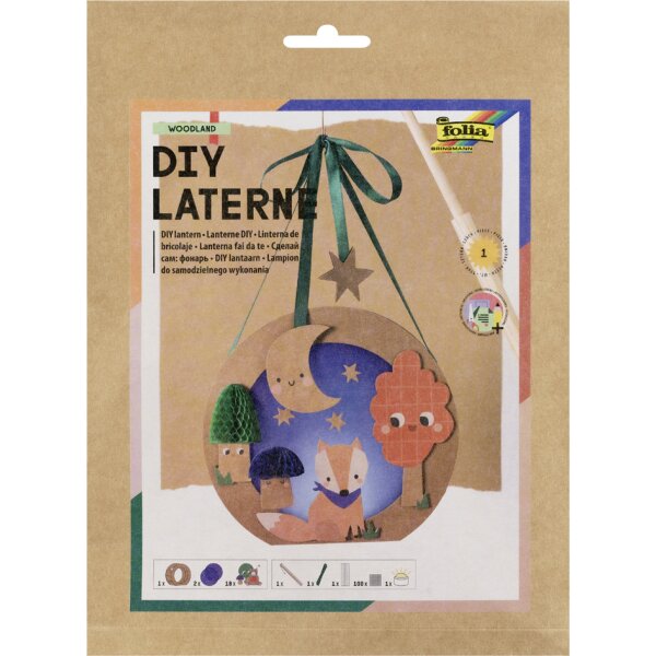 folia DIY Laternen-Bastelset woodland, kraft