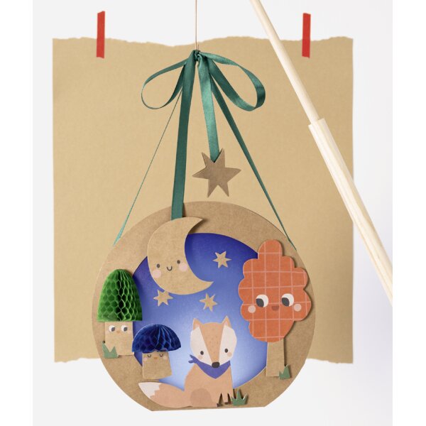 folia DIY Laternen-Bastelset woodland, kraft