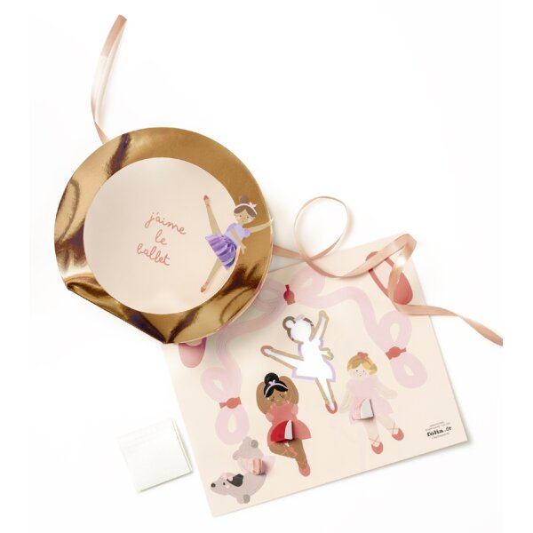 folia DIY Laternen-Bastelset Tiny Dancers, metallic-ros&eacute;gold