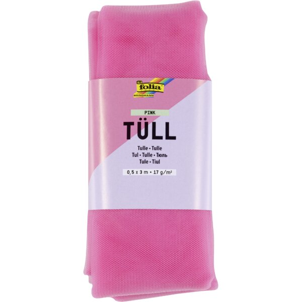 folia T&uuml;ll-Stoff, 500 mm x 3 m, neon-pink