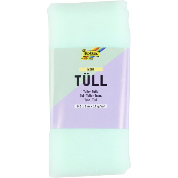 folia T&uuml;ll-Stoff, 500 mm x 3 m, mint