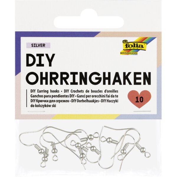 folia Crochet de boucle doreille DIY, 20 x 18 mm, argent