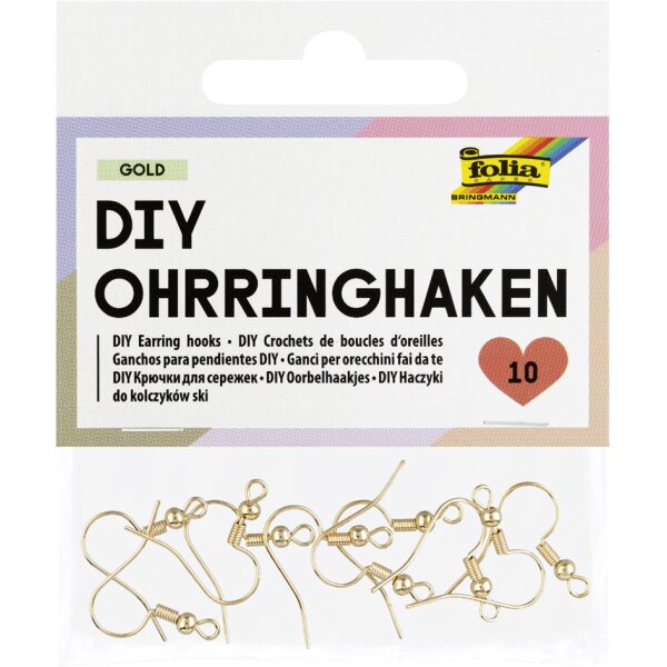 folia DIY Ohrringhaken, 20 x 18 mm, gold