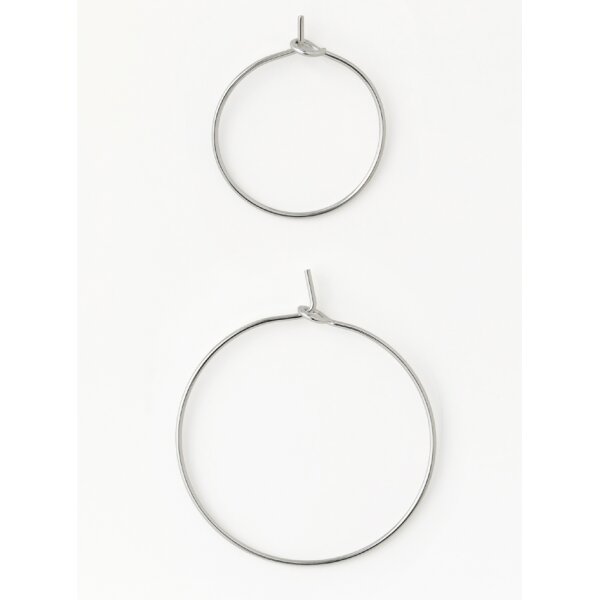 folia DIY Creolen, silber, Gr&ouml;ssen sortiert