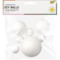 folia Styropor-Kugel-Set, Grössen sortiert, weiss